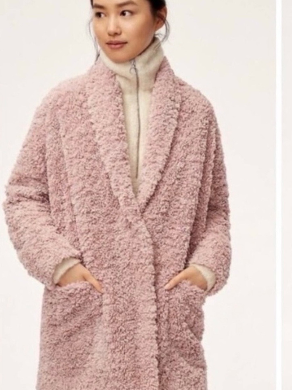 Wilfred Blush Pink Teddy Long Coat